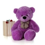 5 Feet Purple Teddy Bear with a Bow